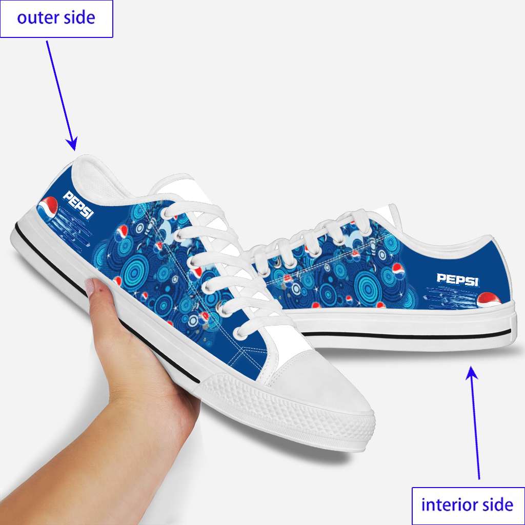 Peace Love - Blue Soft Drink Low Top Shoes 0223