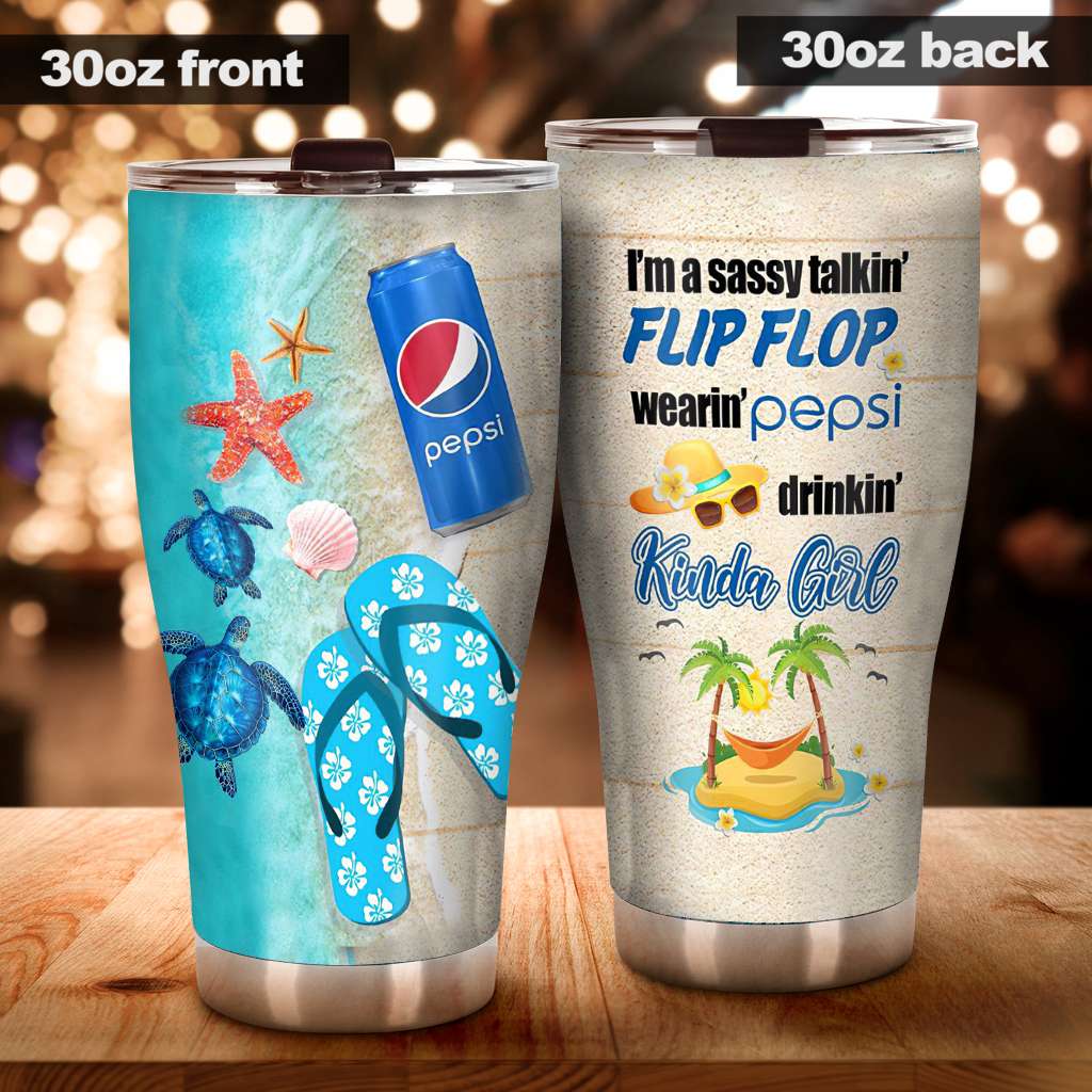 Flip Flop Kind Of Girl Blue Soft Drink Tumbler 0223