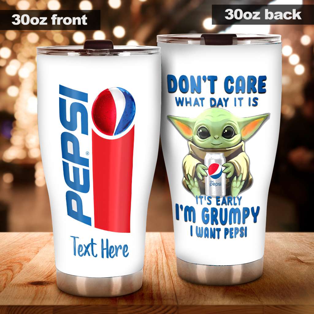 It's Early I'm Grumpy - Personalized Blue Soft Drink Tumbler 0223