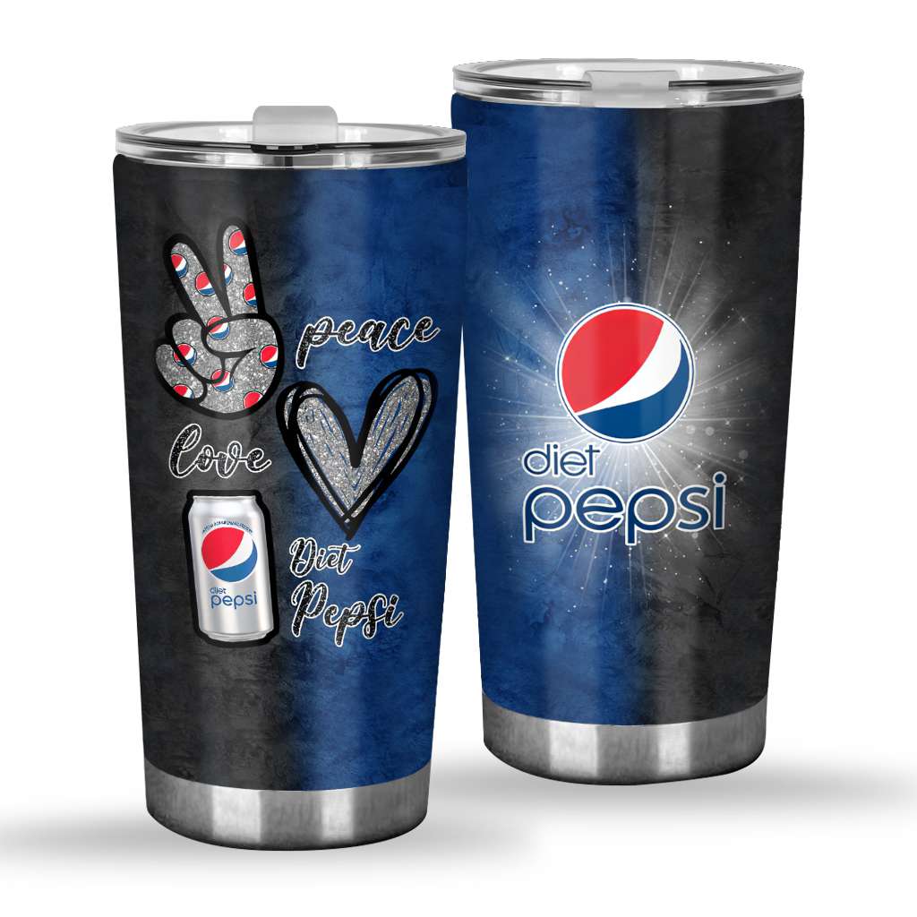 Peace Love Blue Soft Drink Tumbler 0223