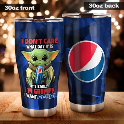 It's Early I'm Grumpy - Blue Soft Drink Tumbler 0323