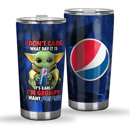 It's Early I'm Grumpy - Blue Soft Drink Tumbler 0323