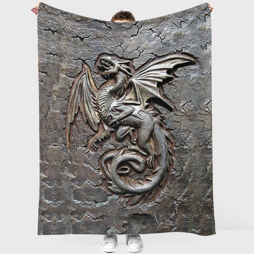 Dragon Cracks Metal Pattern Print Dragon Blanket 0622