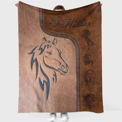 Love Horses Leather Pattern Print Horse Blanket 0622