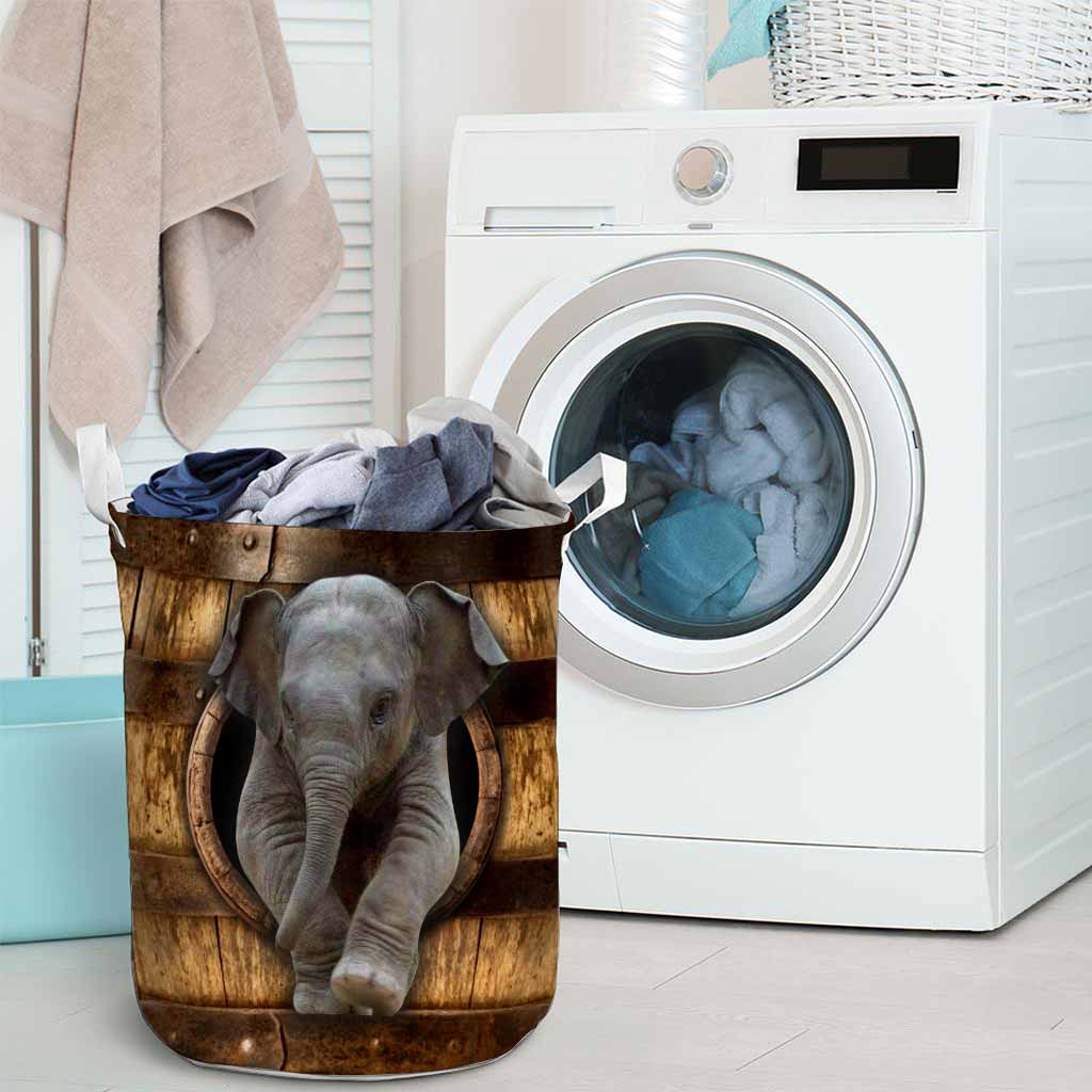 Peeking Elephant Elephant Laundry Basket 0622