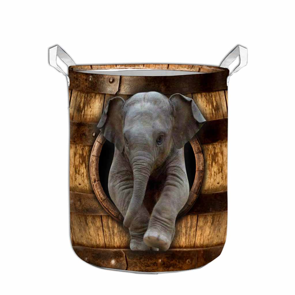 Peeking Elephant Elephant Laundry Basket 0622