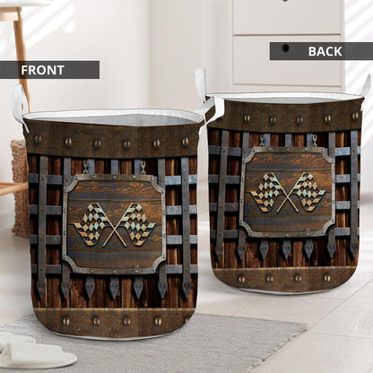 Racing Metal Pattern Print Racing Laundry Basket 0622