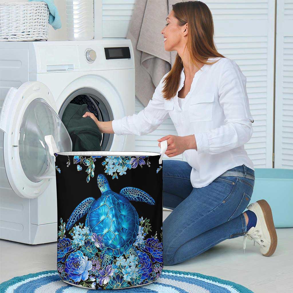 Love Blue Sea Turtle Laundry Basket 0622