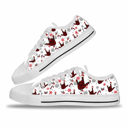 I Love You Hand Sign ASL Low Top Shoes 0622