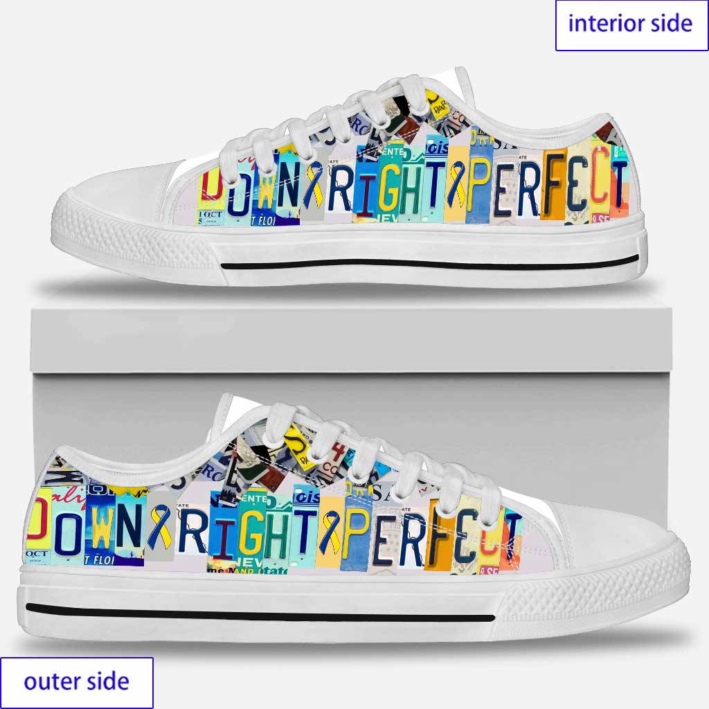 Down Right Perfect Down Syndrome Awareness Low Top Shoes 0622