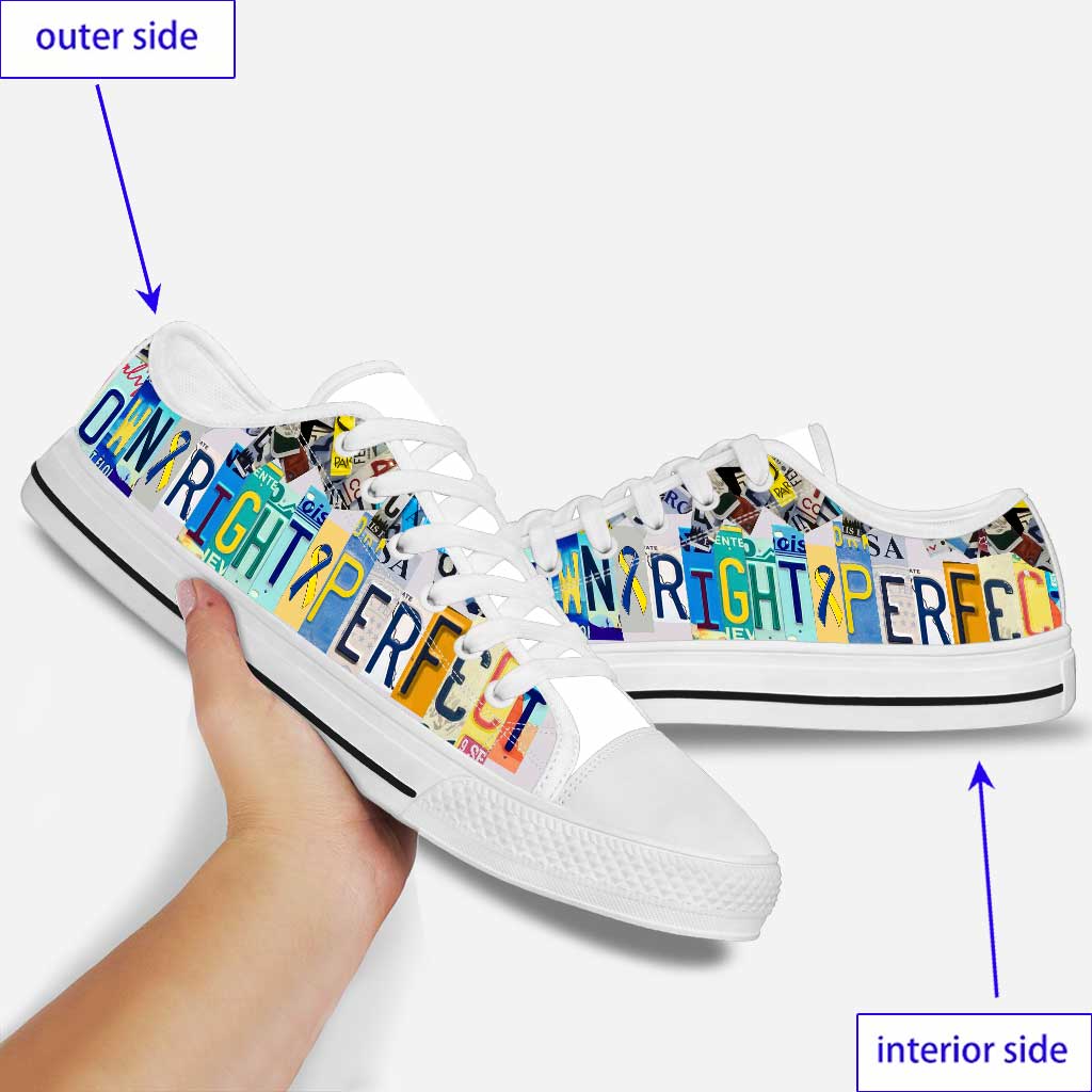 Down Right Perfect Down Syndrome Awareness Low Top Shoes 0622