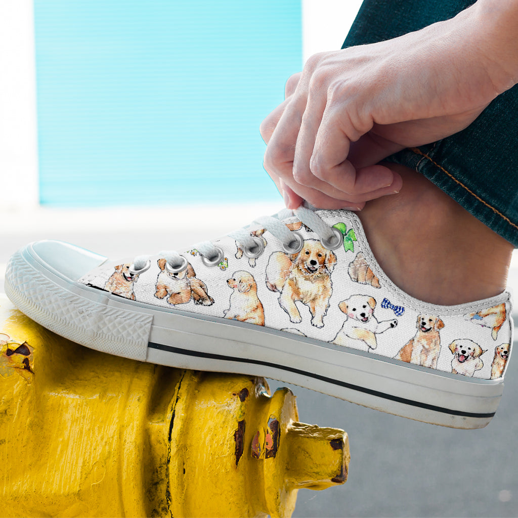 Lovely Pups Golden Retriever Low Top Shoes 0622