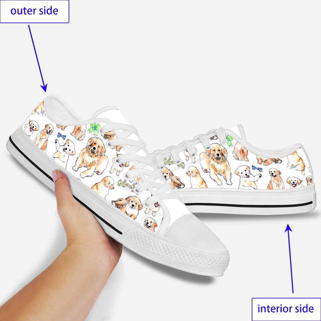 Lovely Pups Golden Retriever Low Top Shoes 0622