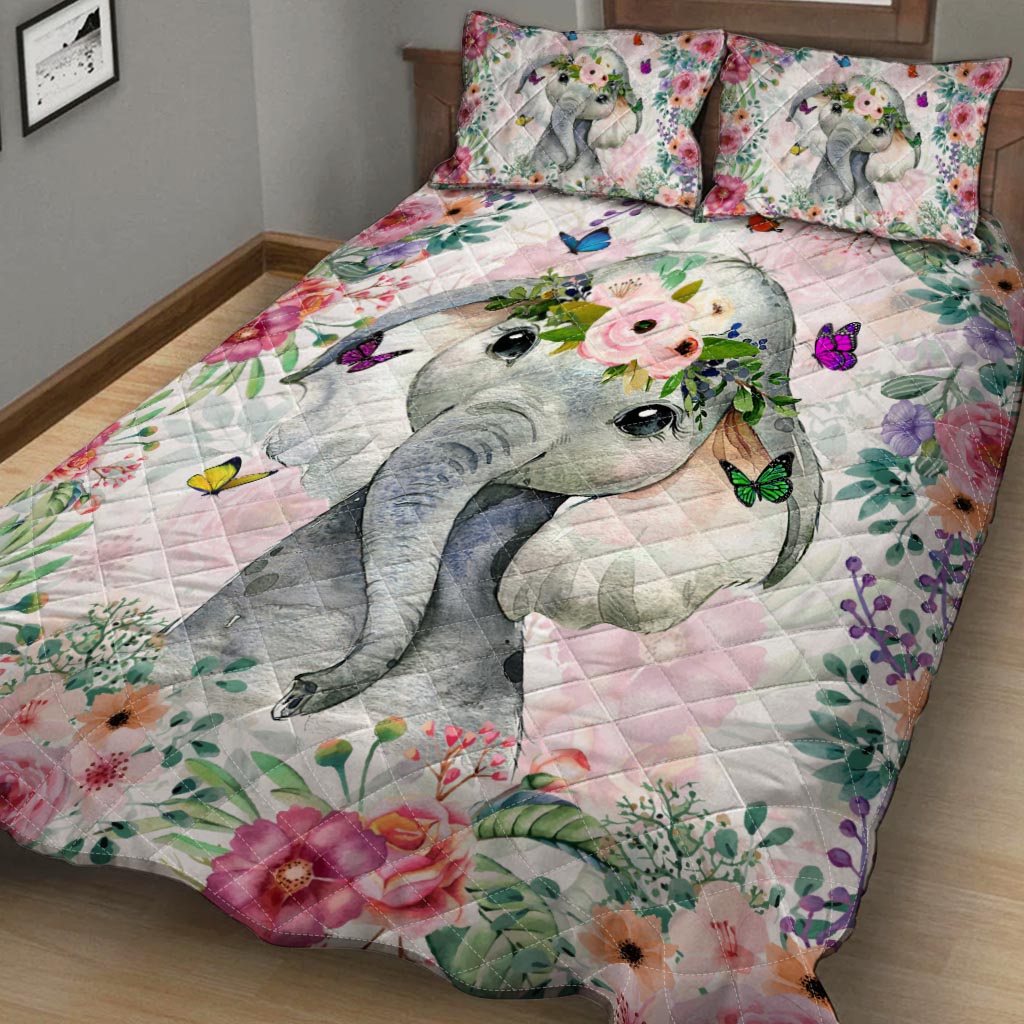 Cute Elephant Elephant  Quilt Set 0622