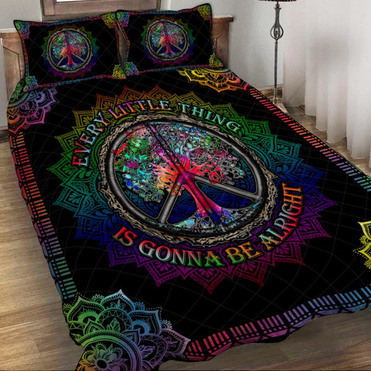 Every Little Thing Is Gonna Be Alright Hippie Quilt Set 0622