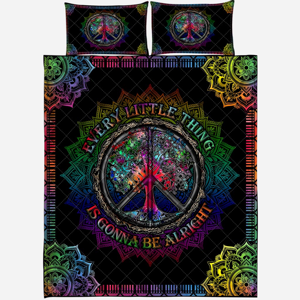 Every Little Thing Is Gonna Be Alright Hippie Quilt Set 0622