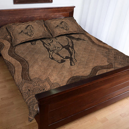 Horse Leather Pattern Print Horse Quilt Set 0622