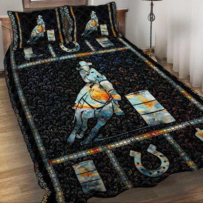 Horse Barrel Racing Horse  Quilt Set 0622