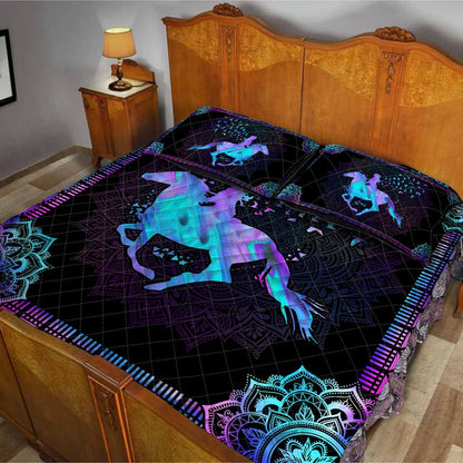 Hologram Horse Riding Horse  Quilt Set 0622