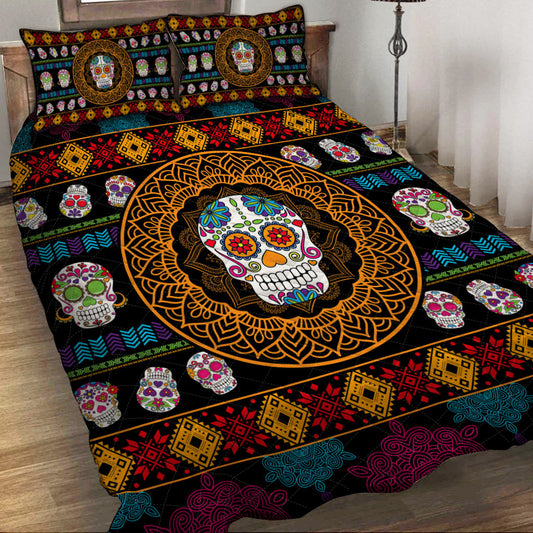 Sugar Skulls Skull Quilt Set 0622