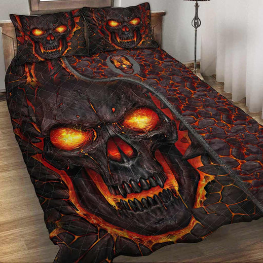 Skull Leather Pattern Print Skull Quilt Set 0622