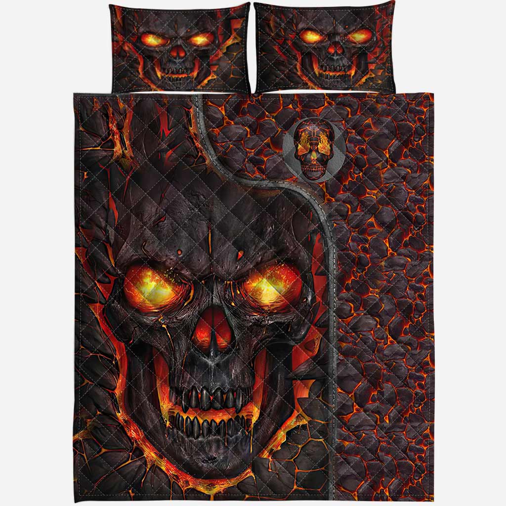 Skull Leather Pattern Print Skull Quilt Set 0622