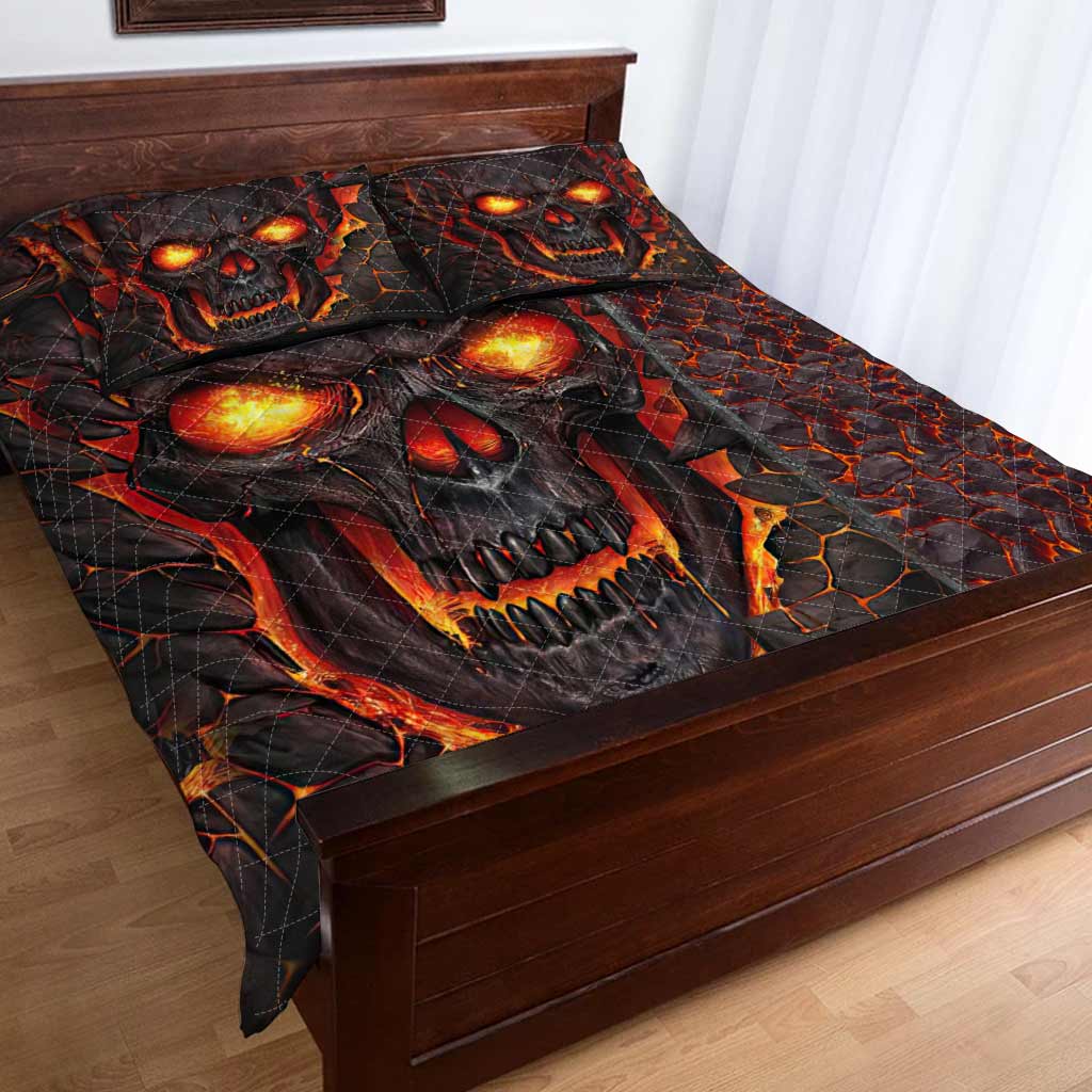 Skull Leather Pattern Print Skull Quilt Set 0622