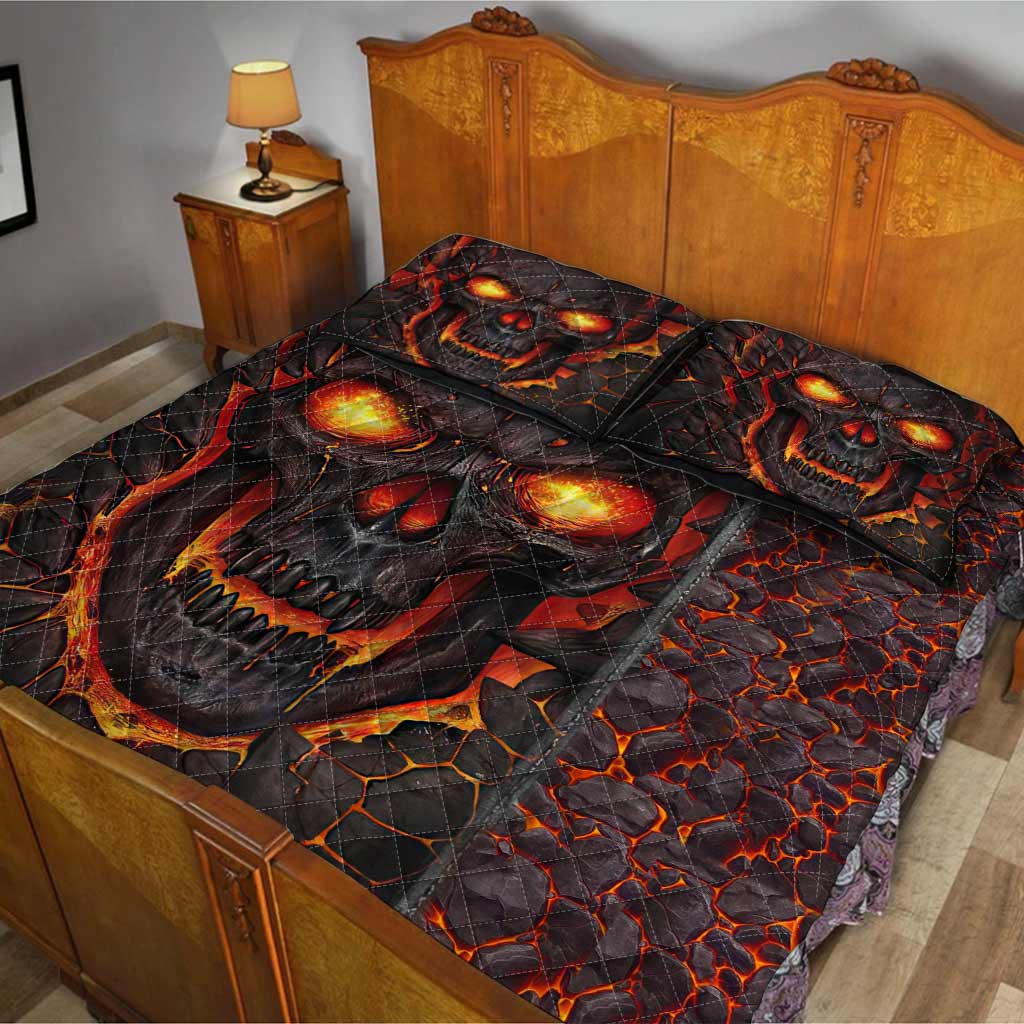 Skull Leather Pattern Print Skull Quilt Set 0622