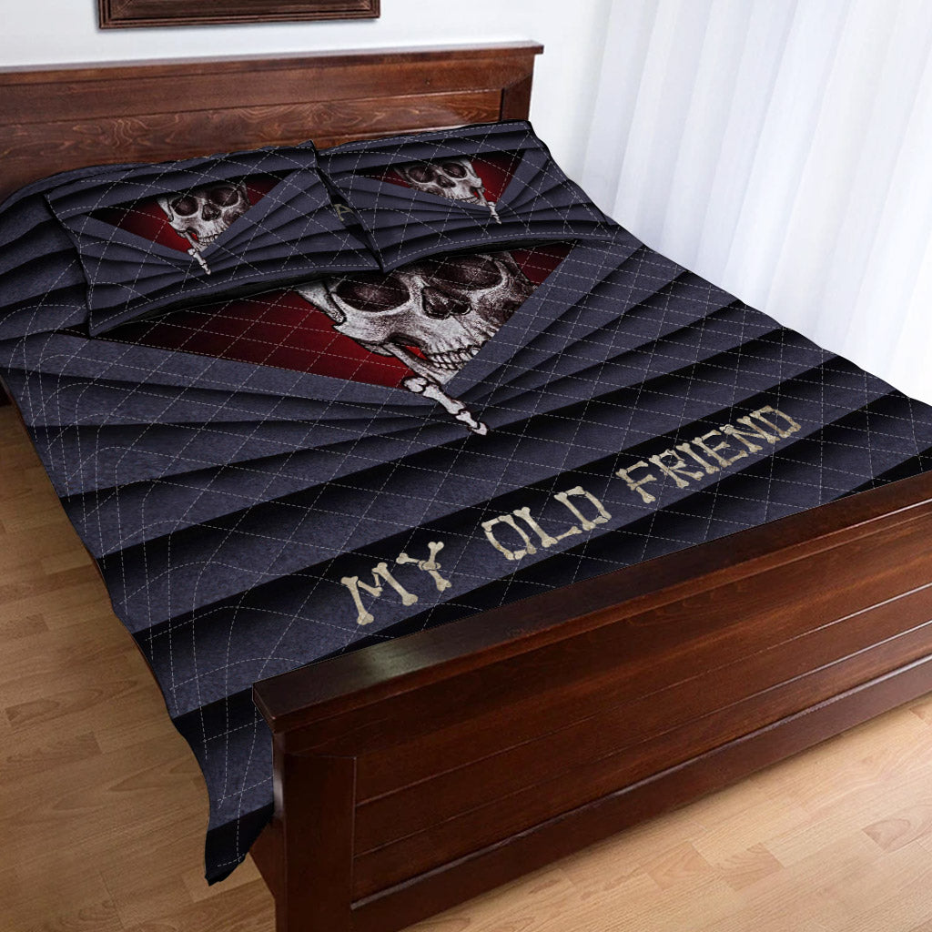 Hello Darkness My Old Friend Skull  Quilt Set 0622