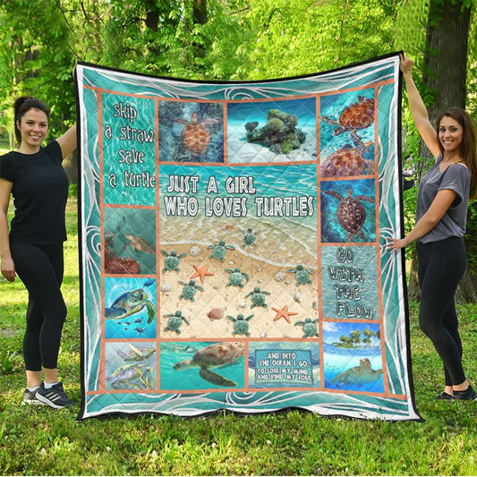 Just A Girl Who Love Turtles Autism Awareness Quilt 0622