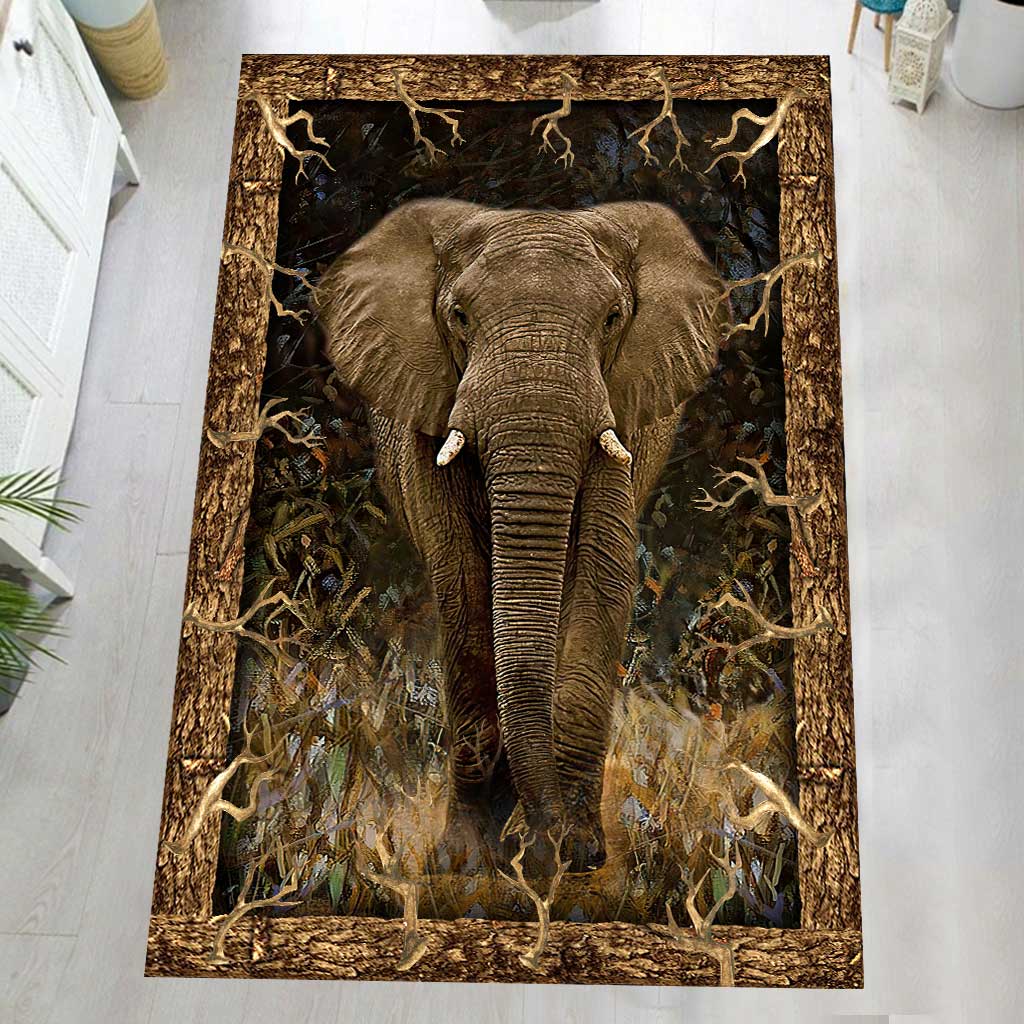 Elephant In The Forest Elephant Rug 0622