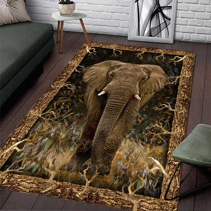 Elephant In The Forest Elephant Rug 0622