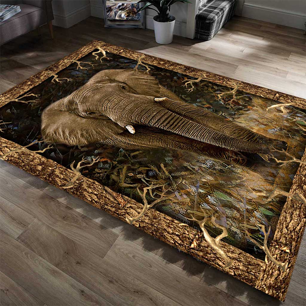 Elephant In The Forest Elephant Rug 0622