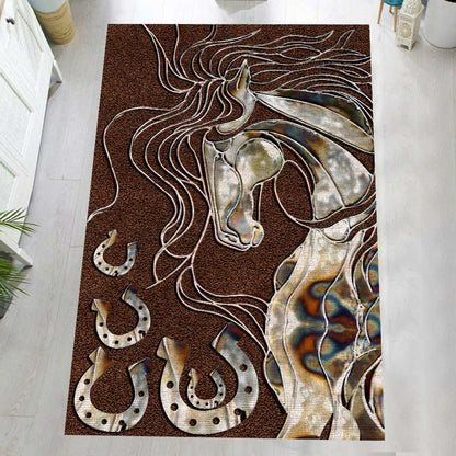 Horse Faux Wood Print Horse Rug 0622