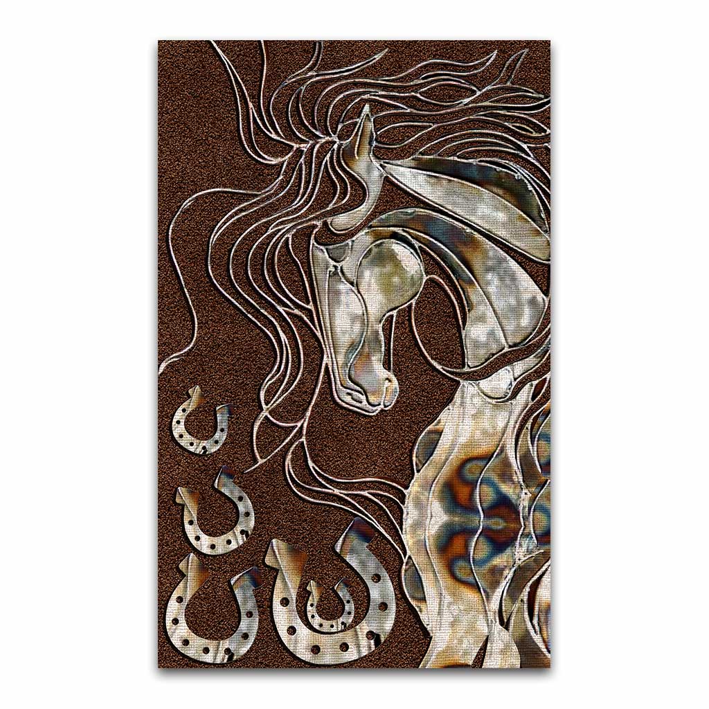 Horse Faux Wood Print Horse Rug 0622