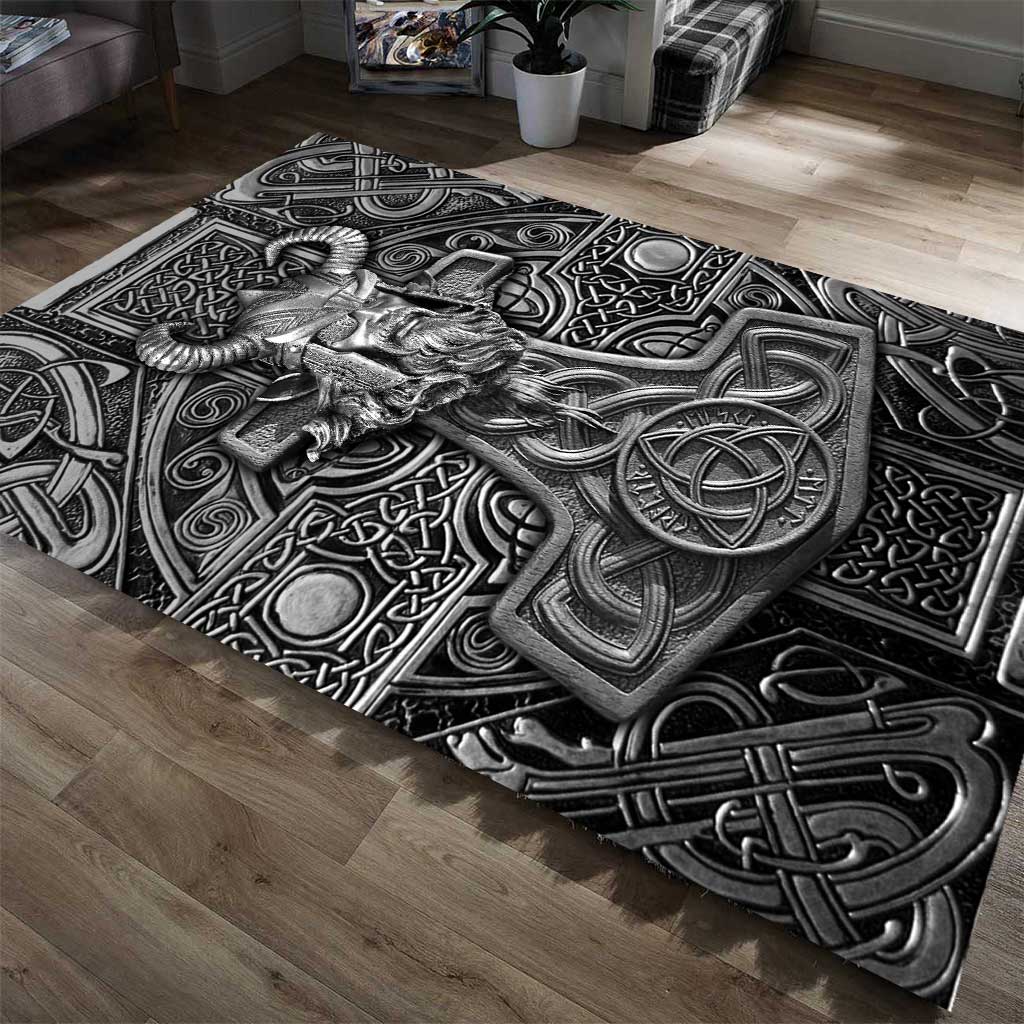 Odin Metal Pattern Print Viking Rug 0622