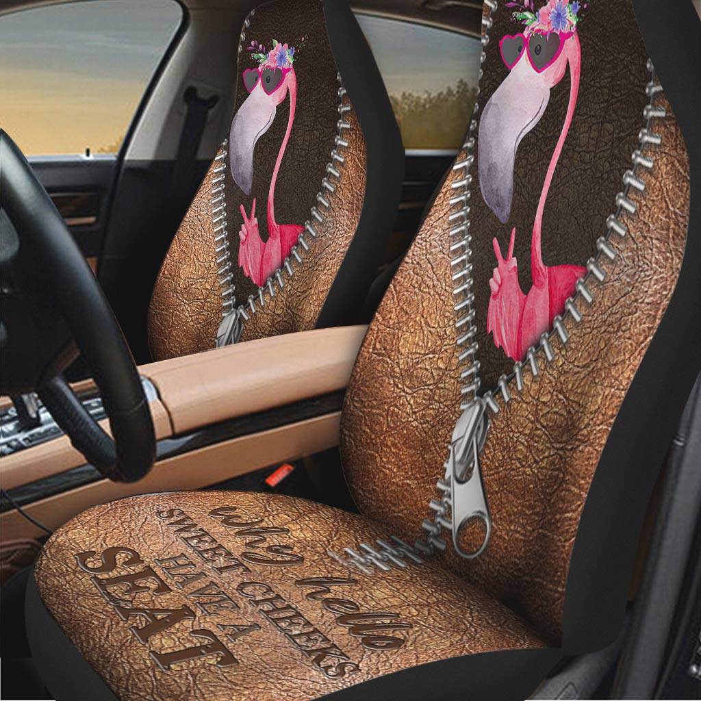 Hello Sweet Cheeks Flamingo Seat Covers 0622