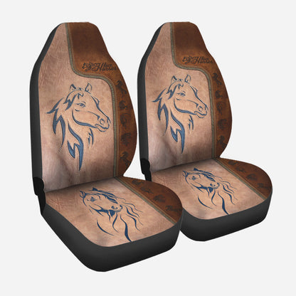 Love Horses Leather Pattern Print Horse Seat Covers 0622