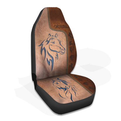 Love Horses Leather Pattern Print Horse Seat Covers 0622