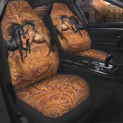 Love Horse Leather Pattern Print Horse Seat Covers 0622