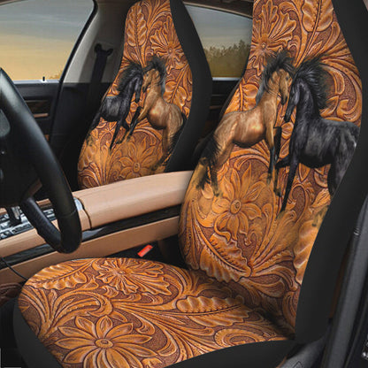 Love Horse Leather Pattern Print Horse Seat Covers 0622