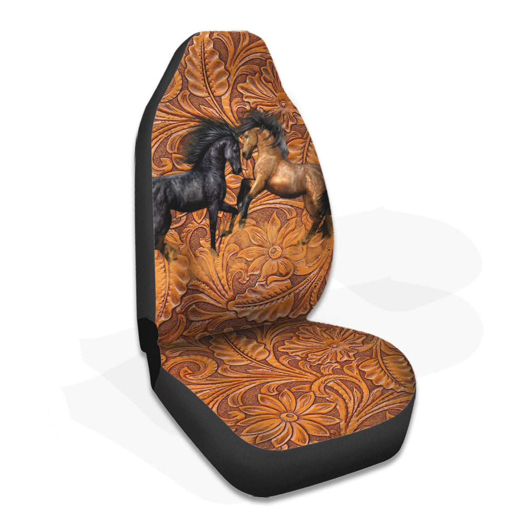 Love Horse Leather Pattern Print Horse Seat Covers 0622