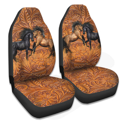 Love Horse Leather Pattern Print Horse Seat Covers 0622