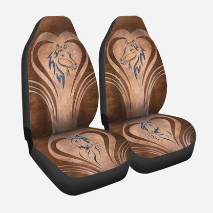 Love Horses Leather Pattern Print Horse Seat Covers 0622