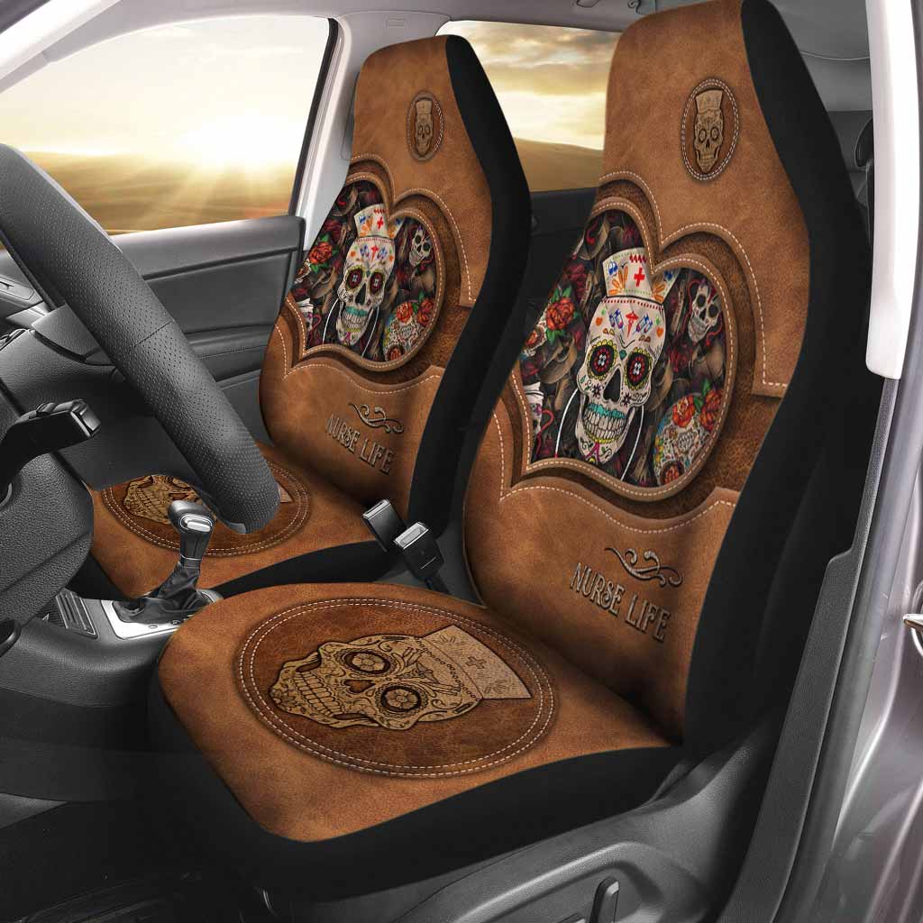 Nurse Life Leather Pattern Print Nurse Seat Covers 0622