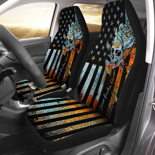 Zero Fck Given Skull Seat Covers 0622