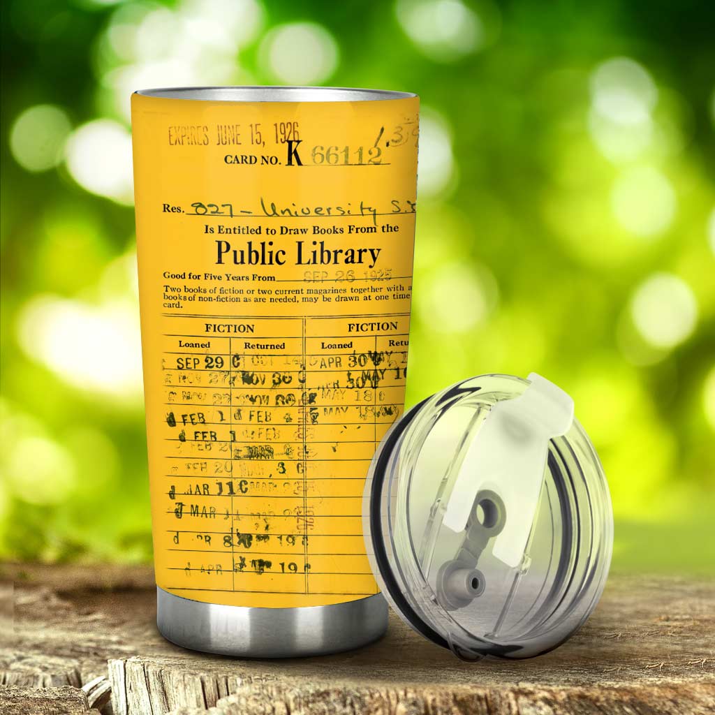 Library Card Book Tumbler 0622