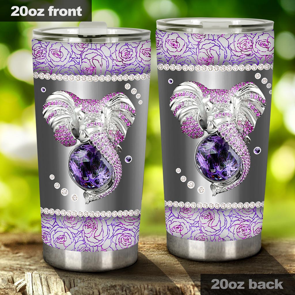Floral Elephant Elephant Tumbler 0622