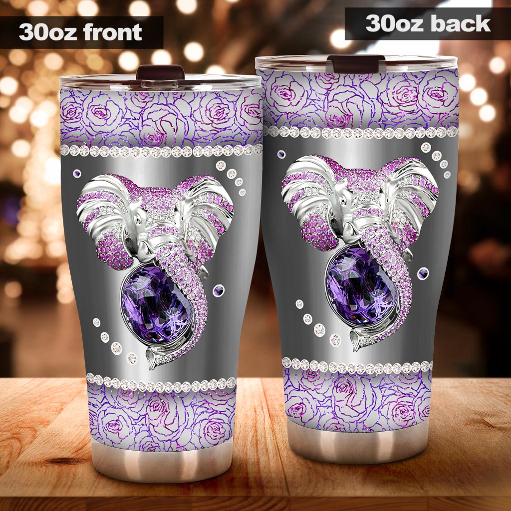 Floral Elephant Elephant Tumbler 0622