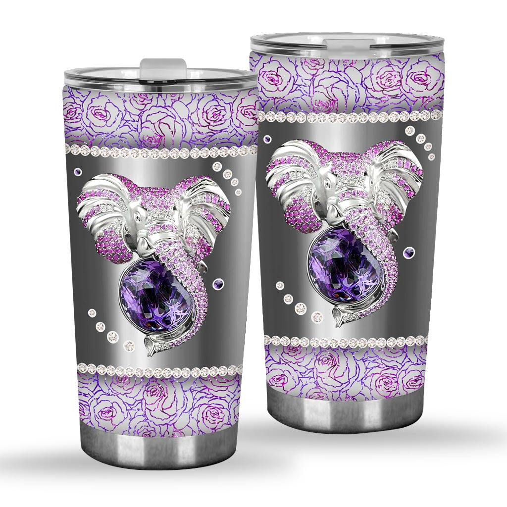 Floral Elephant Elephant Tumbler 0622